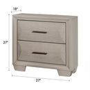Hinwitz Transitional Solid Wood 2-Drawer Nightstand