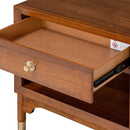 Hepburne Mid Century Walnut 1-Drawer 26 in. Nightstand with Touch Light