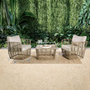 Johari Contemporary 3-Piece Outdoor Rattan Conversation Set