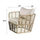 Johari Contemporary 3-Piece Outdoor Rattan Conversation Set