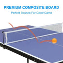 Folding 54-inch Blue Ping Pong Table Tennis Table Set with Net 2 and Paddles