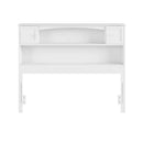 Full size Farmhouse Bookcase Headboard in White Wood Finish