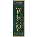 Welcome Burnsville Black Bear Latitude Longitude | Wall Art Print on Real Wood