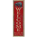 Wecome Burnsville Black Bear Latitude Longitude | Wall Art Print on Real Wood