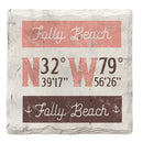 Folly Beach Latitude Longitude | Drink Coaster Set