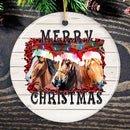 Merry Christmas Horse Stable Christmas Ornament