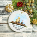 Pooh Bear’s Heartwarming Quote Ornament, Sentimental Appreciation Ceramic Tree Decoration