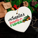 Santa’s Favorite Farmer Christmas Ornament, Farm Themed Gift
