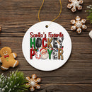 Santa’s Favorite Hockey Player Christmas Plaid Ornament