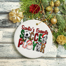 Santa’s Favorite Soccer Player Christmas Plaid Ornament, Coach Football Gift