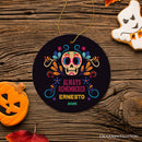 Colorful & Thoughtful Day of the Death Personalized Ornament, Mexican Skull Memorial Keepsake Gift