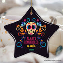 Colorful & Thoughtful Day of the Death Personalized Ornament, Mexican Skull Memorial Keepsake Gift