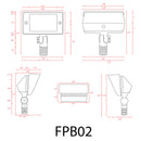 FPB02 Cast Brass Flood Light | 2W-7W 3000K Warm White Integrated LED Low Voltage Landscape Light
