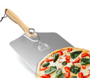 Chicago Brick Oven Aluminum Pizza Peel 12" x 14" with Foldable Wooden Handle - 25" Long