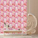 Contemporary Watercolor Pink Flowers Wallpaper