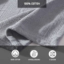 Full/Queen Cozy Lightweight Grey 100-Percent Cotton Blanket - Machine Washable
