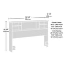 Full / Queen size Farmhouse Bookcase Headboard in Grey White Wood Finish