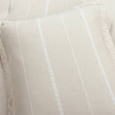 Full/Queen Beige Off-White Stripe Lightweight 3-Piece Comforter Set