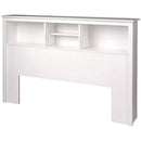 Full / Queen size Stylish Bookcase Headboard in White Wood Finish