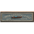 Upper Herring Lake Latitude Longitude Sign | Wall Art Print on Real Wood