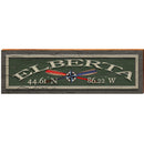 Elberta Compass Oars Green Latitude Longitude | Wall Art Print on Real Wood