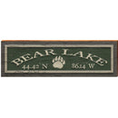 Bear Lake Bear Claw Green Latitude Longitude | Wall Art Print on Real Wood