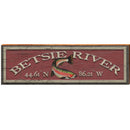Betsie River Trout Red Latitude Longitude | Wall Art Print on Real Wood