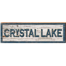 Crystal Lake Shabby Sign | Wall Art Print on Real Wood