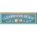 Clearwater Beach Triple Shells Water Latitude Longitude | Wall Art Print on Real Wood