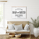 Fresh Soap & Water Farmhouse Saying Sign | Wall Art Print on Real Wood