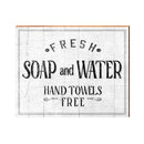 Fresh Soap & Water Farmhouse Saying Sign | Wall Art Print on Real Wood