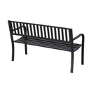 Outdoor Black Metal Garden Bench with 550 lb Max Weight Capacity