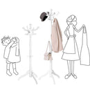 Traditional Classic Solid Wood Coat Rack in White Finish