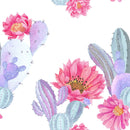 Contemporary White Wallpaper with Cactus Tasteful