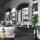 Black and White European Café Street Diner Wallpaper Mural.