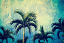 Urban Jungle Tropical Tree Wallpaper Mural. Grunge Decor.