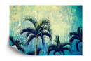 Urban Jungle Tropical Tree Wallpaper Mural. Grunge Decor.