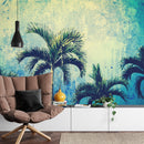 Urban Jungle Tropical Tree Wallpaper Mural. Grunge Decor.