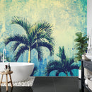 Urban Jungle Tropical Tree Wallpaper Mural. Grunge Decor.