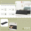 Black Linen Upholstered Bedroom Living Room Entryway Storage Bench Ottoman