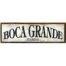 Boca Grande Black & White Sign | Wall Art Print on Real Wood