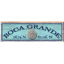 Boca Grande Sand Dollar Blue Latitude Longitude | Wall Art Print on Real Wood