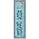 Boca Grande Fish Blue Latitude Longitude Vertical | Wall Art Print on Real Wood