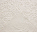 Full Size 100-Percent Cotton Chenille 3-Piece Coverlet Bedspread Set in Ivory