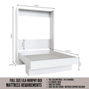 Easy-Lift Full Murphy Wall Bed in Dark Grey with Shelf