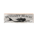 Bethany Beach Mermaid Grey Latitude Longitude | Wall Art Print on Real Wood