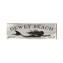 Dewey Beach Mermaid Grey Latitude Longitude | Wall Art Print on Real Wood