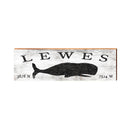 Lewes Whale White Latitude Longitude | Wall Art Print on Real Wood