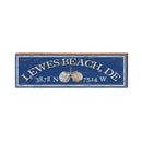 Lewes Beach, DE Triple Shells Navy Latitude Longitude | Wall Art Print on Real Wood