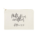 Faith Moves Mountains, Matthew 17:30 Cotton Canvas Cosmetic Bag